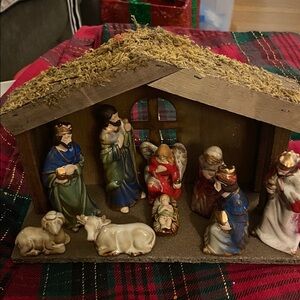 Colorful Nativity Scene Figurines